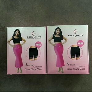 Saree shapewear - gold and black, size 2XL